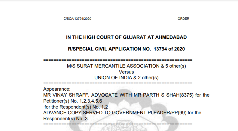 Gujarat HC in the case of M/s Surat Mercantile Association Versus Union of India