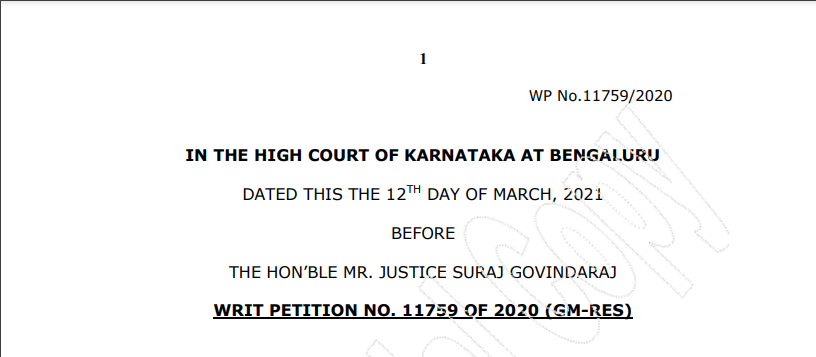 Karnataka HC in the case of Mr. Virendra Khanna Versus State of Karnataka