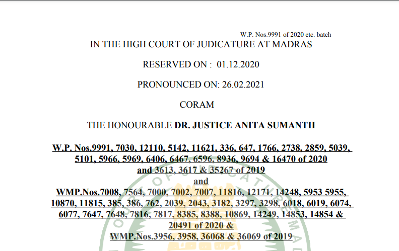 Madras HC in the case of M/s.DMR Constructions Versus The Assistant Commissioner