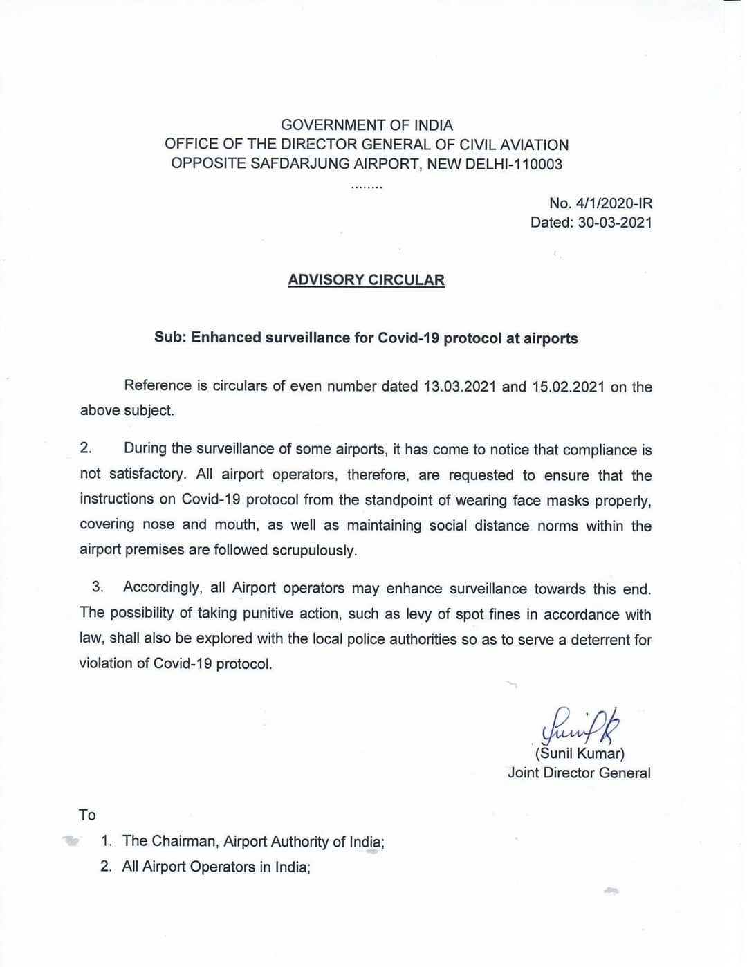 Enhanced Surveillance for COVID-19 Protocol at Airport.