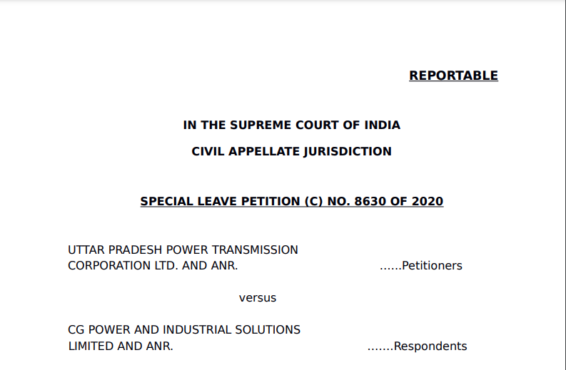 Supreme Court Order in the case of Uttar Pradesh Power Transmission Corporation Ltd.