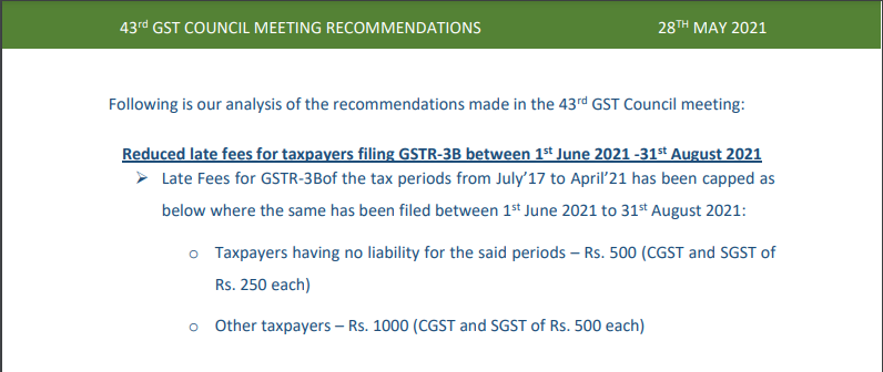 43rd GST Council Meeting Recommendations