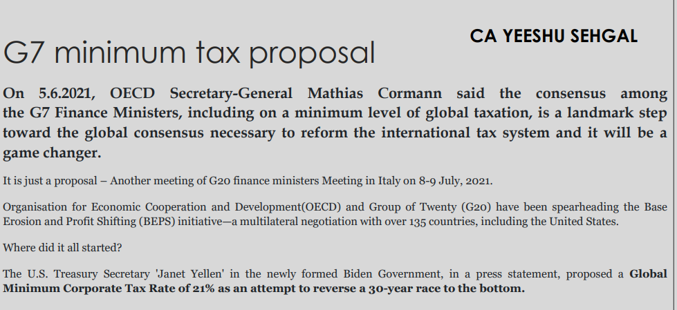 G7 minimum tax proposal