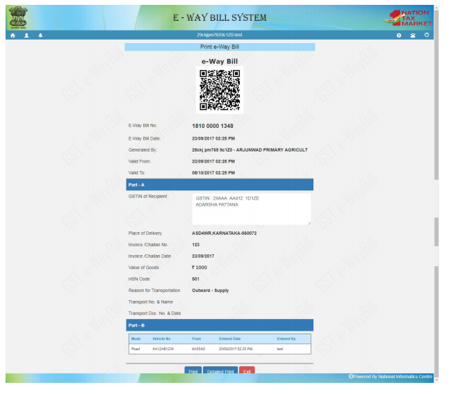 Who is required to make an E-way bill in GST? procedure and liability