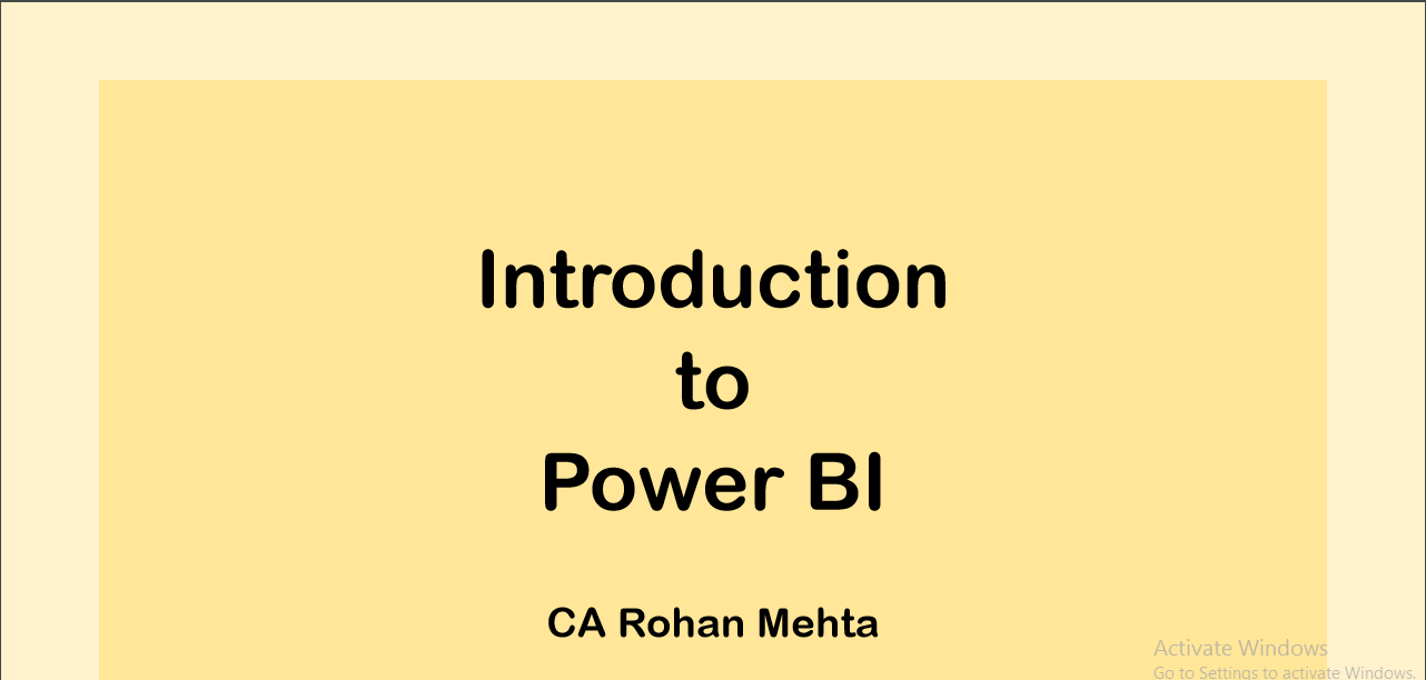 Introduction to Power BI