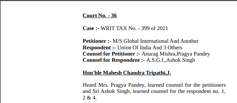 Karnataka HC Order in the case of M/s Global International