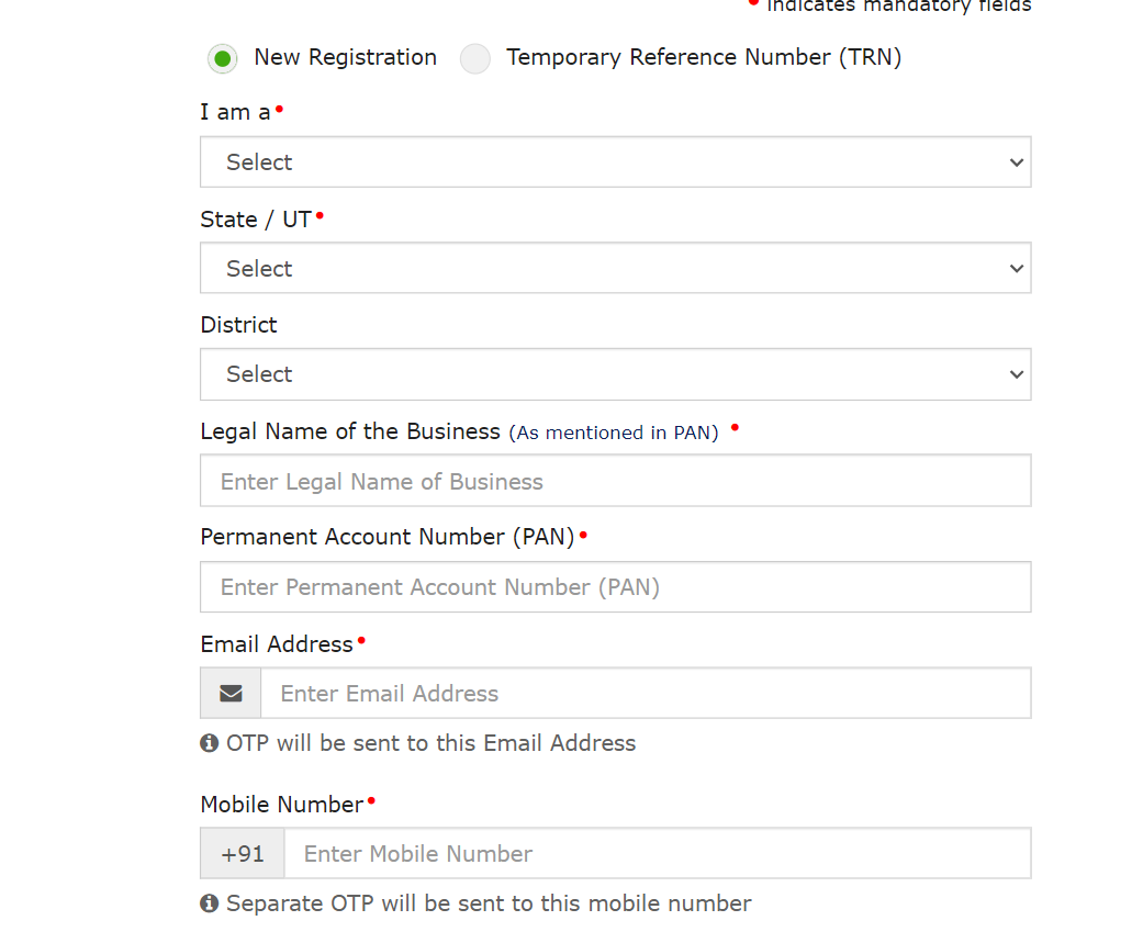 login at the GST portal