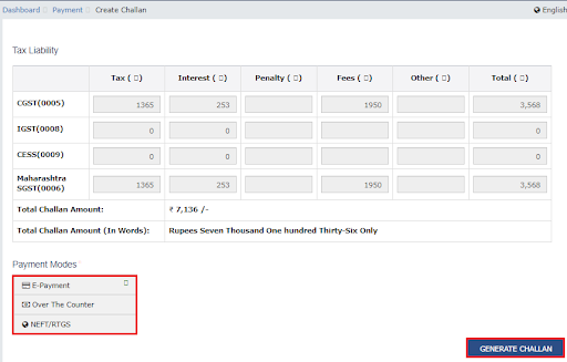 create challan