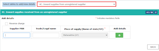 inward supplies from unregistered suppliers-